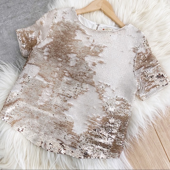 Chelsea & Violet - Sequin Top in Champagne Gold - Picture 5 of 5